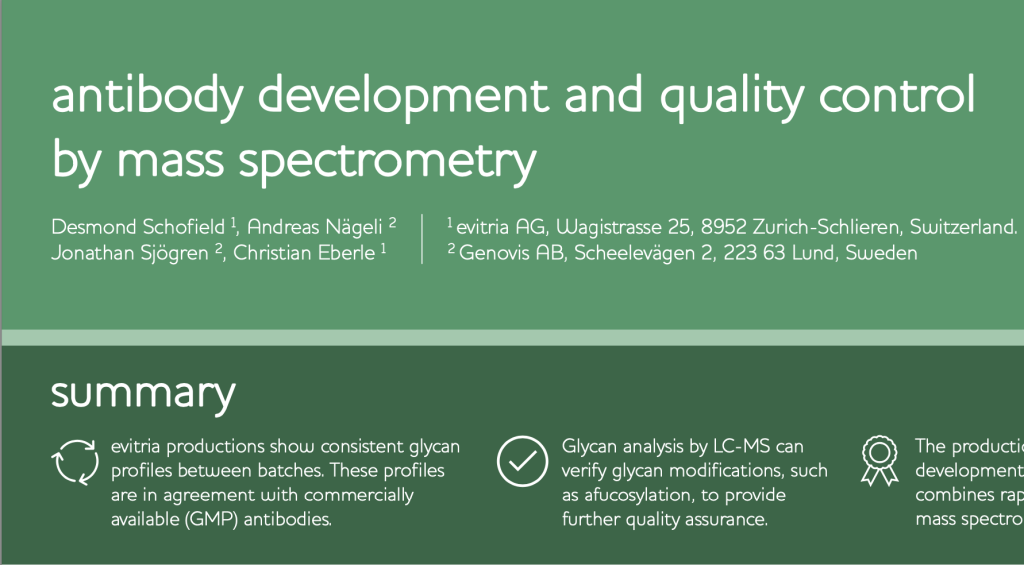 Poster Download: antibody development and quality control by mass spectometry